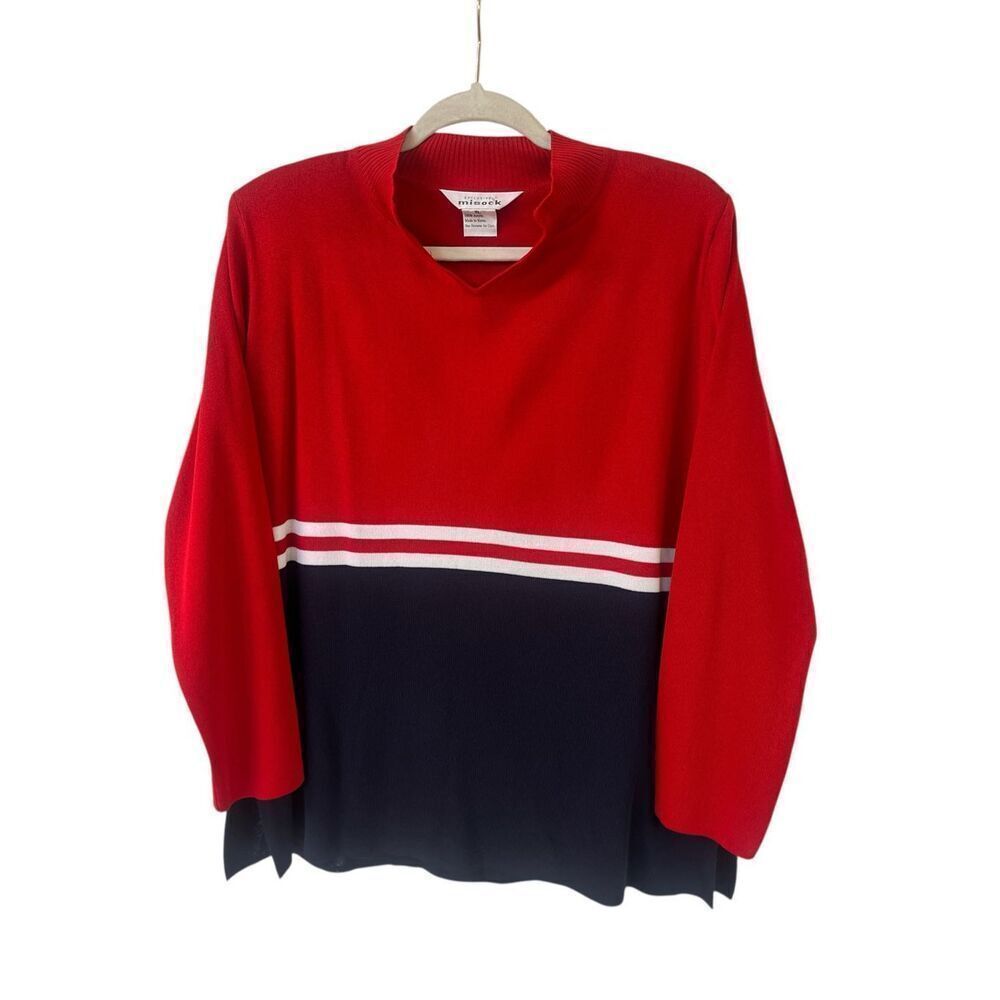 Misook pullover sweatet red white and blue sz XL